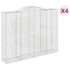 vidaXL Cestas de gaviones 4 uds forma de arco hierro 300x50x220/240 cm