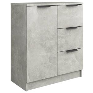 vidaXL Aparador de madera contrachapada gris hormig&oacute;n 60x30x70 cm