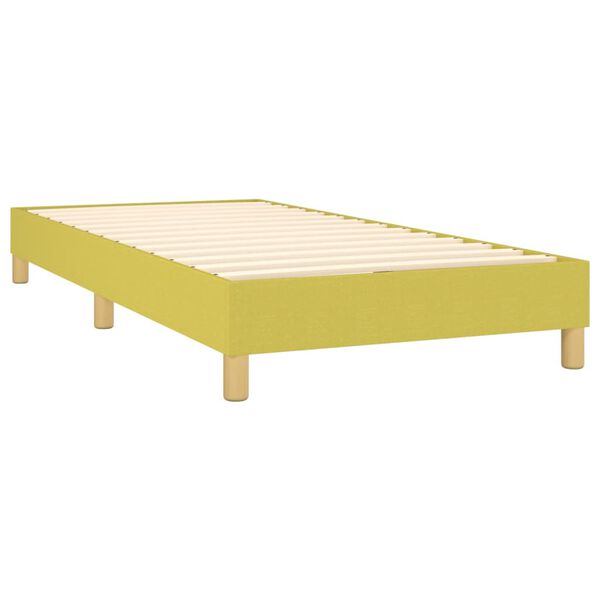 vidaXL Cama box spring con colch&oacute;n tela verde 90x200 cm