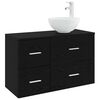 vidaXL Juego de muebles de ba&ntilde;o 2 uds. Roble Negro