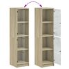 vidaXL Aparador con puertas de vidrio roble Sonoma 35x37x142 cm