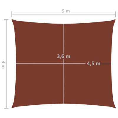 vidaXL Toldo de vela rectangular tela Oxford terracota 4x5 m