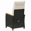 vidaXL Silla de jard&iacute;n reclinable Negro y crema 64 x 57,5 x 112 cm