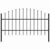 vidaXL Valla de jard&iacute;n Woerden con punta de lanza de acero, 170 x 100 cm, negro