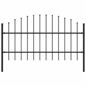 vidaXL Valla de jard&iacute;n Woerden con punta de lanza de acero, 170 x 100 cm, negro