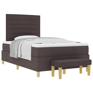 vidaXL Cama tipo Box Spring Marr&oacute;n oscuro 120 x 200 cm tela