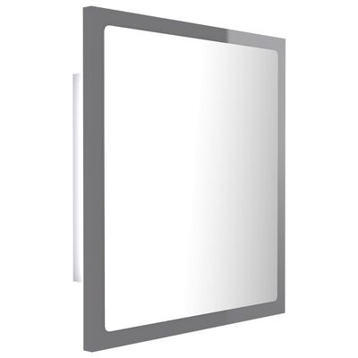 vidaXL Espejo de baño madera contrachapada gris brillo 40x8,5x37 cm