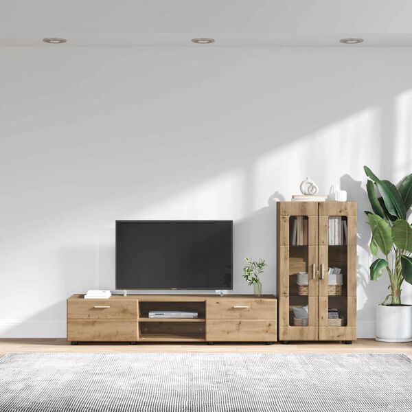 vidaXL Conjunto de mueble de TV con caj&oacute;n FLORIN Roble artesanal