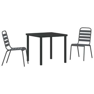 vidaXL Conjunto de Comedor de Jard&iacute;n 3 uds. Antracita