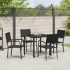 vidaXL Conjunto de Comedor de Jard&iacute;n 5 pcs Negro rat&aacute;n sint&eacute;tico