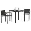 vidaXL Juego de muebles de exterior 3 pcs Negro y Antracita Textileno