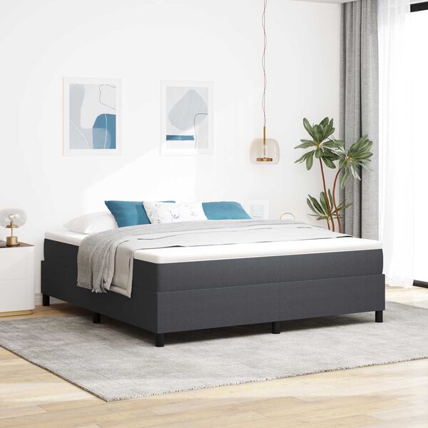 vidaXL Cama de plataforma Gris oscuro 180 x 200 cm Tela de Pana