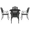 vidaXL Conjunto de mesa de jard&iacute;n 5 pcs Negro Aluminio fundido