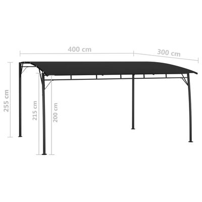 vidaXL Toldo parasol de jardín gris antracita 4x3x2,55 m