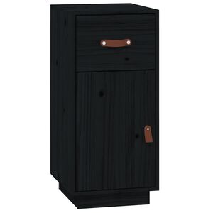 vidaXL Aparador de madera maciza de pino negro 34x40x75 cm