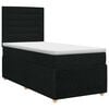 vidaXL Cama box spring con colch&oacute;n con cabecera Negro 80 x 200 cm Tela