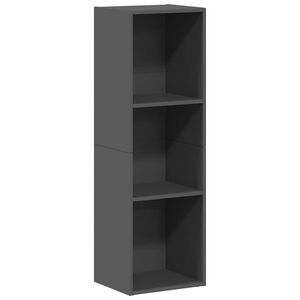 vidaXL Estanter&iacute;a libros madera contrachapada gris brillo 36x30x114cm