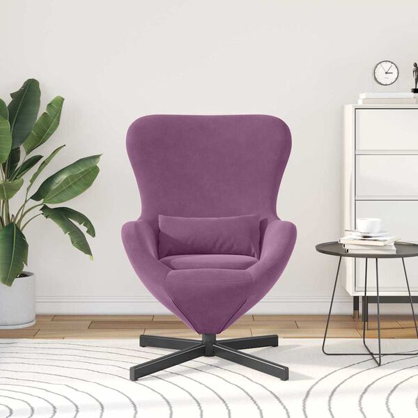 vidaXL Sill&oacute;n huevo Morado 63 x 73 x 90 cm Terciopelo
