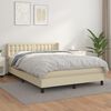 vidaXL Cama box spring con colch&oacute;n cuero sint&eacute;tico crema 140x190 cm