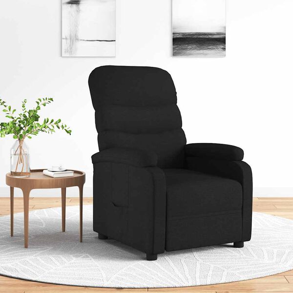 vidaXL Sill&oacute;n reclinable de tela negro
