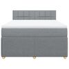 vidaXL Cama box spring con colch&oacute;n tela gris claro 140x200 cm
