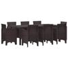 vidaXL Conjunto de Comedor de Jard&iacute;n 9 uds. Marr&oacute;n Polipropileno