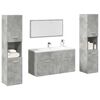 vidaXL Juego muebles de ba&ntilde;o 4 pzas madera contrachapada gris hormig&oacute;n
