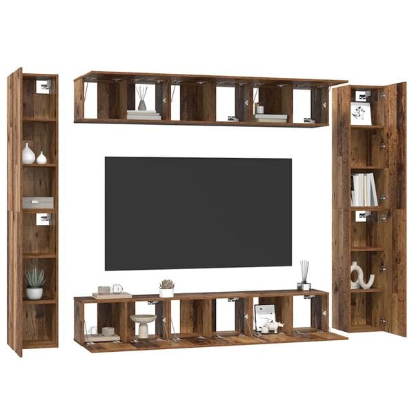 vidaXL Conjunto de mueble de TV 10 pcs Madera envejecida