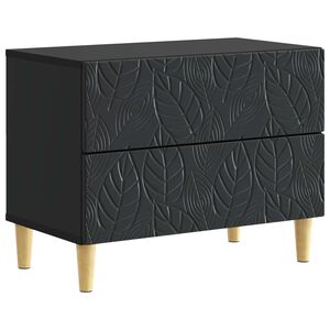 vidaXL Mesita de Noche Negro 62 x 34,5 x 48 cm Madera de ingenier&iacute;a