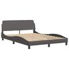 vidaXL Cama Viana con colch&oacute;n cuero sint&eacute;tico gris 140x190 cm