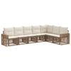 vidaXL Conjunto de sof&aacute;s de jard&iacute;n 7 pcs Beige y blanco crema