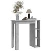 vidaXL Mesa bar con estante contrachapada gris hormig&oacute;n 102x50x103,5cm