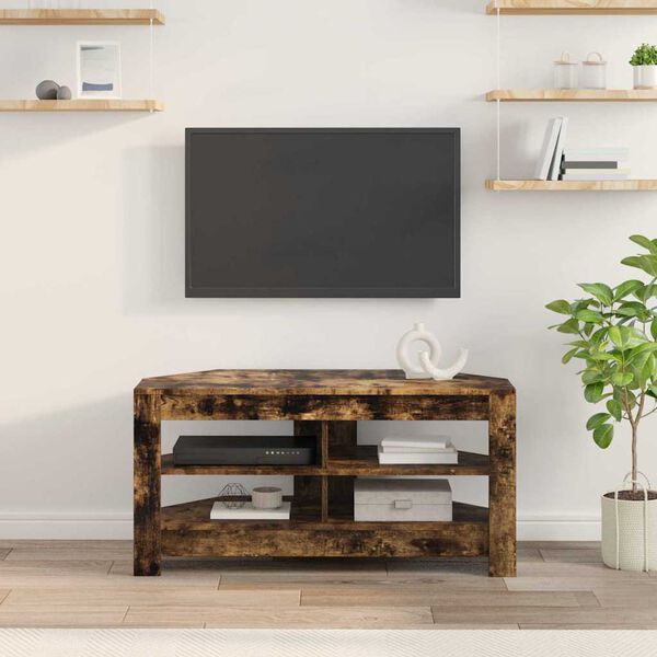 vidaXL MuebledeTVdeesquina Roble ahumado 102 x 40,5 x 45 cm