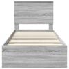 vidaXL Estructura de cama con cabecera Gris Sonoma 100 x 200 cm