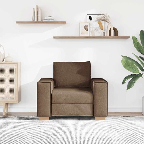 vidaXL Sill&oacute;n sof&aacute; de tela marr&oacute;n de 100x78x84 cm