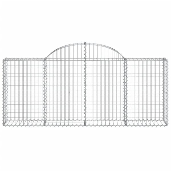 vidaXL Cestas de gaviones 5 uds forma de arco hierro 200x30x80/100 cm