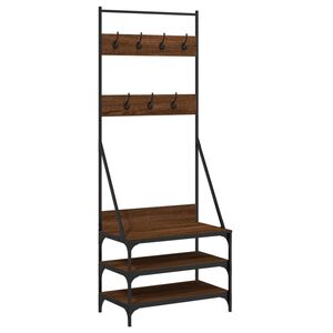 vidaXL Perchero con zapatero roble marr&oacute;n 70x40x184 cm