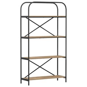 vidaXL Estante de libros 4 niveles 80 x 30 x 146 cm Roble artisan