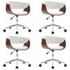 vidaXL Sillas de comedor giratorias 4 unidades cuero sint&eacute;tico blanco