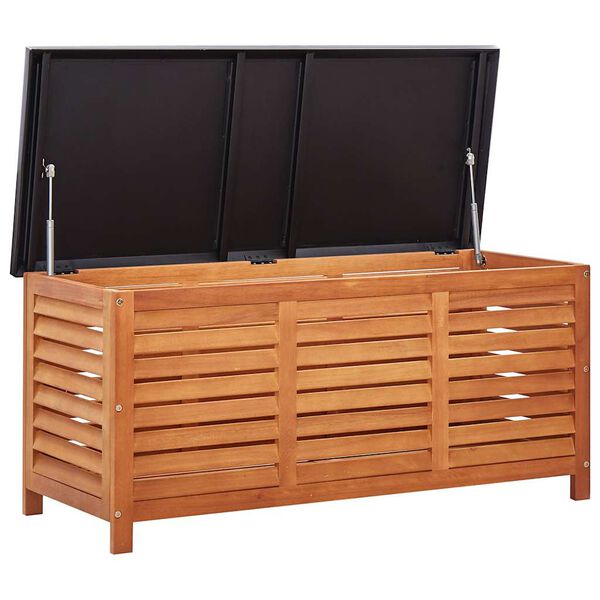 vidaXL Caja de almacenaje jardín madera maciza eucalipto 117x50x55 cm