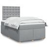 vidaXL Cama box spring con colch&oacute;n tela gris claro 120x190 cm