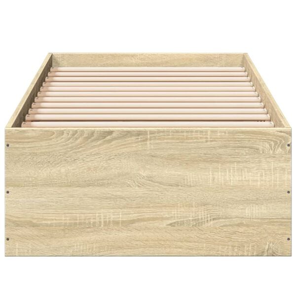 vidaXL Estructura de cama sin colch&oacute;n madera roble Sonoma 75x190 cm