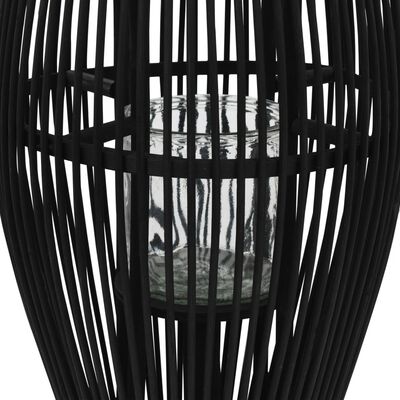 vidaXL Portavelas colgante bambú negro 95 cm