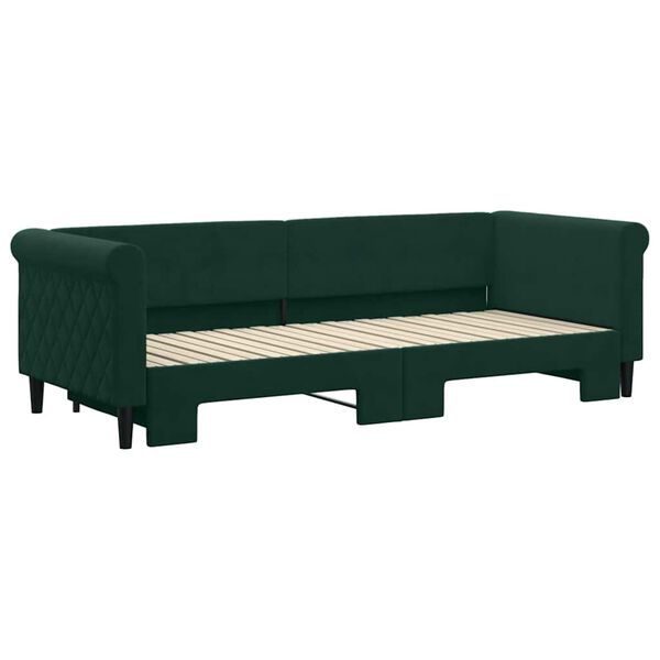 vidaXL Sof&aacute; cama nido terciopelo verde oscuro 80x200 cm