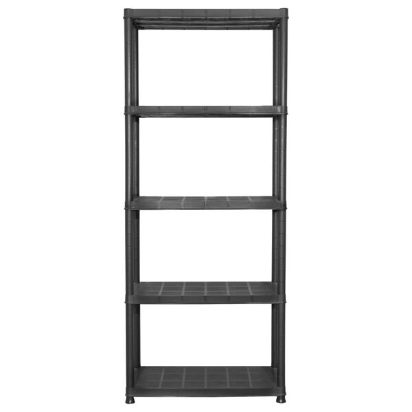 vidaXL Estante de almacenaje 5 niveles negro pl&aacute;stico 71x38x170 cm