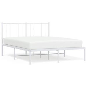 vidaXL Estructura cama sin colch&oacute;n con cabecero metal blanco 120x200cm