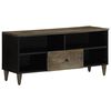 vidaXL Mueble de TV madera maciza de mango negro 100x33x46 cm