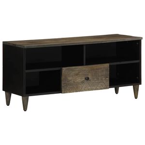 vidaXL Mueble de TV madera maciza de mango negro 100x33x46 cm