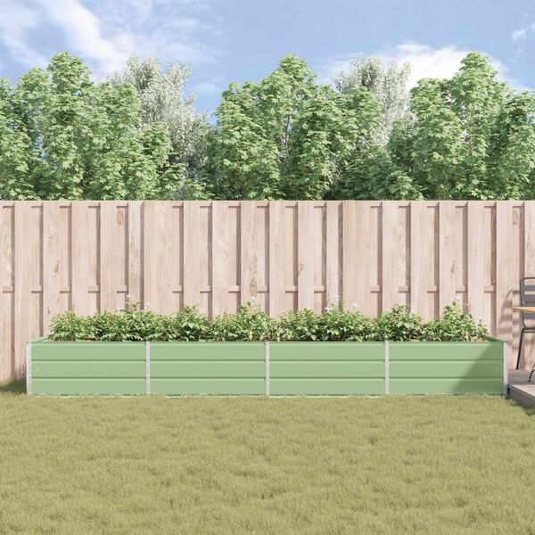 vidaXL Jardinera Verde Pastel 195 x 100 x 45 cm Acero Galvanizado