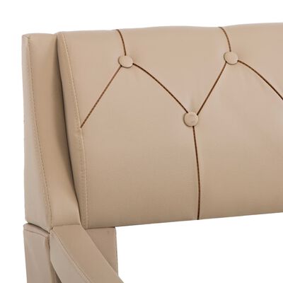 vidaXL Estructura de cama de cuero sintético color capuchino 100x200cm